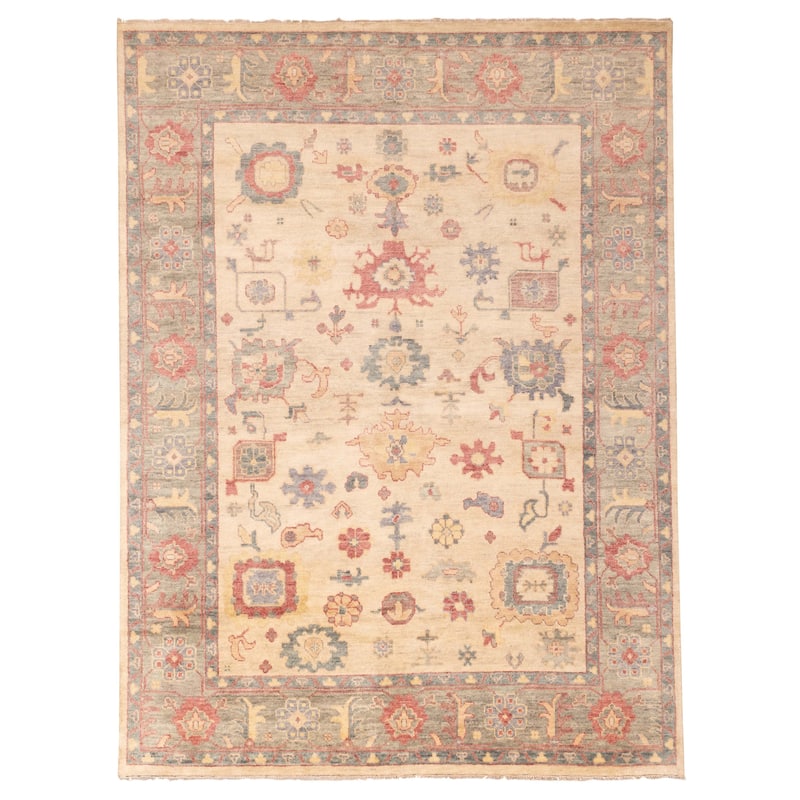 ECARPETGALLERY Hand-knotted Jules Serapi Beige Wool Rug - 9'2 x 12'0