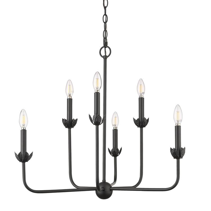 Millennium Lighting 29706 Freesia 6 Light 26" Wide Taper Candle Style - Matte Black