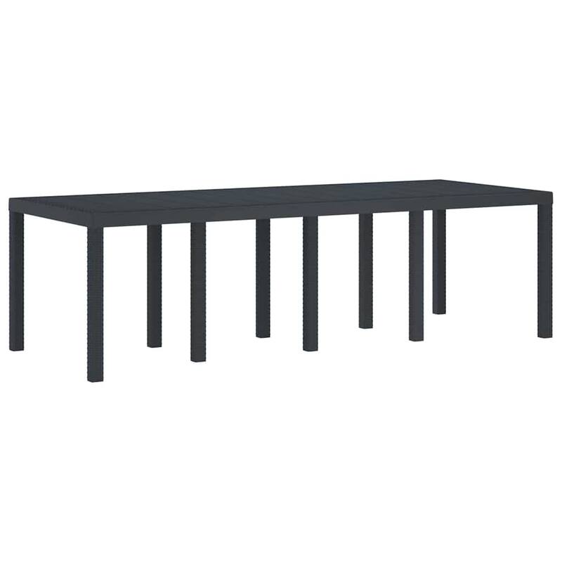 vidaXL Garden Table Anthracite/Brown poly rattan - 98.4 x 39.4 x 28.7 inch