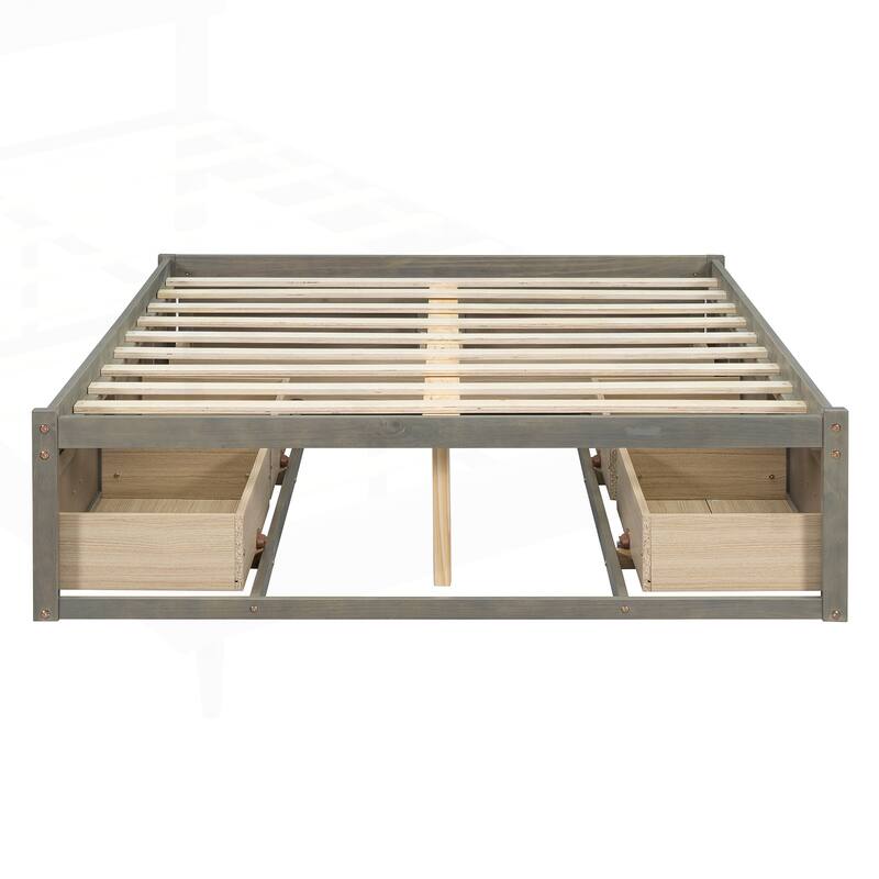 Sophisticated Platform Bed with Abundant Storage and Stylish Design