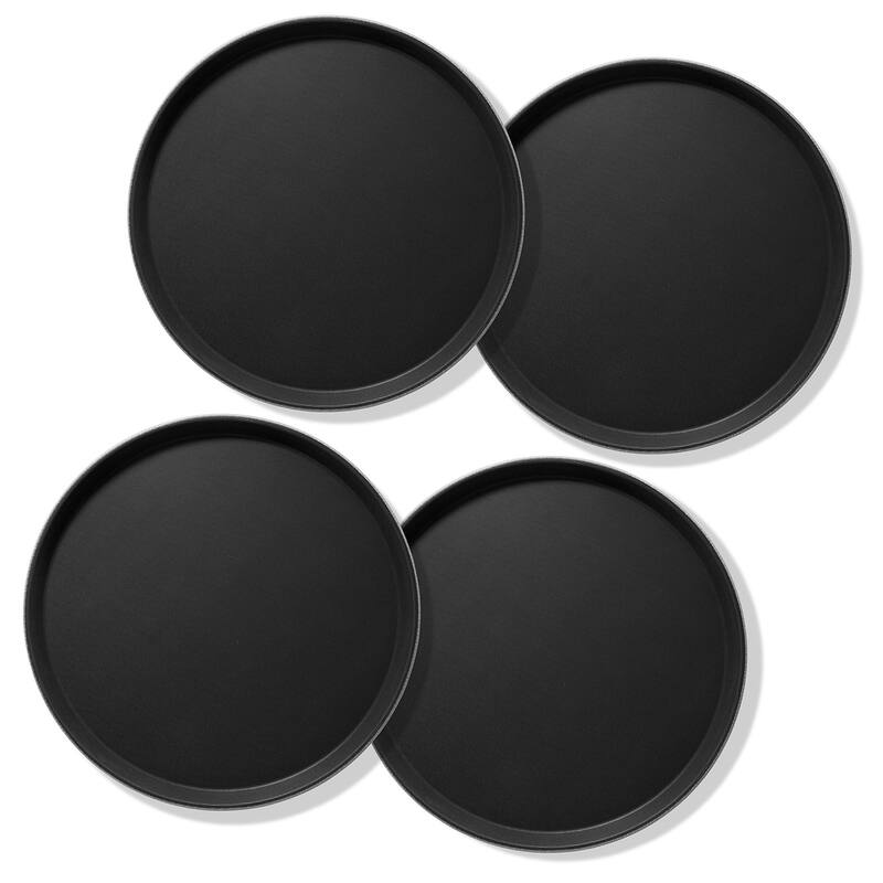 Set of 4 Round Restaurant Serving Trays NonSlip NSF