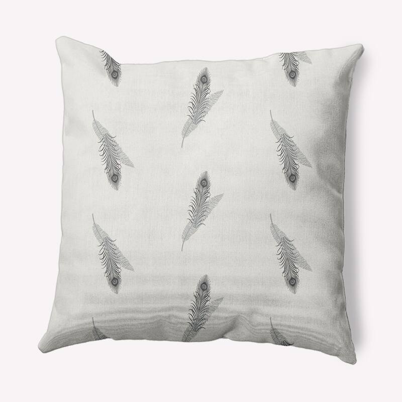 Feather Stripe Decorative Throw Pillow - Lunar Grey - 16" x 16"