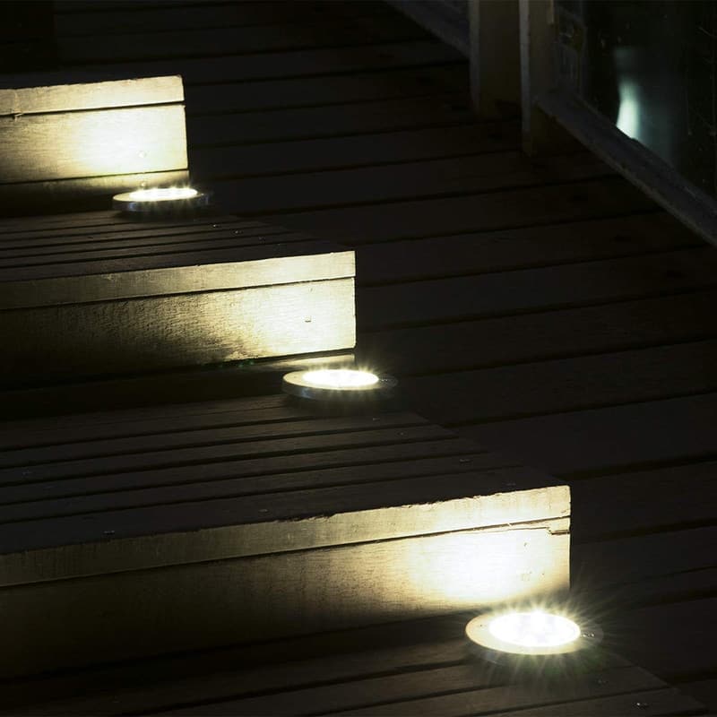 FKHouse Solar Ground LED Lights In-Ground Disk Garden Lights (12 Pack/4 Pack)