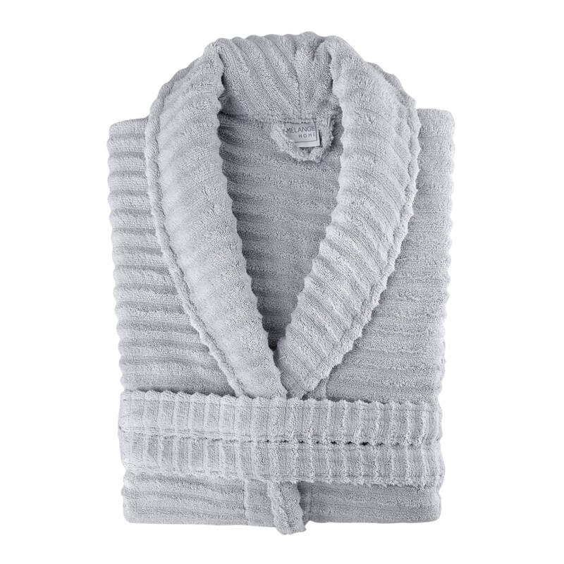 Ribbed Zero Twist Turkish Cotton Unisex Bathrobe