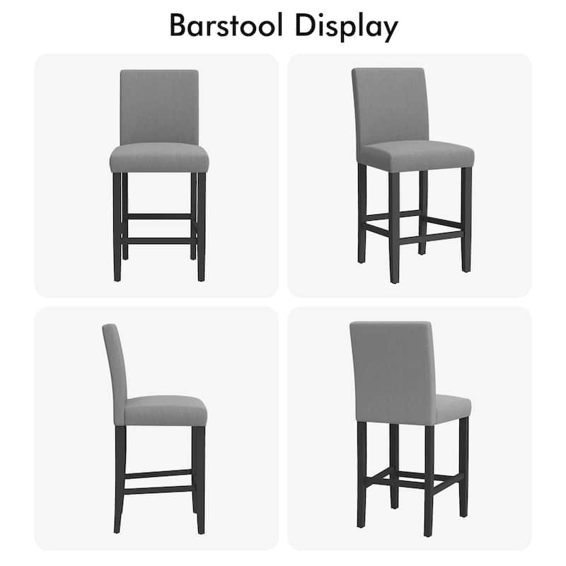 24 Inches Counter Height Bar Stools with Back Set of 2