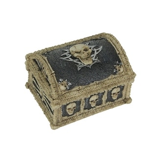 Resin Skull Treasure Chest Trinket Box Skeleton Jewelry Storage Trunk ...