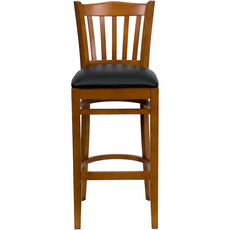 2Pk Vertical Slat Back Wood Restaurant Barstool - Hospitality Seating