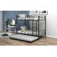 preview thumbnail 3 of 17, Black Twin over Twin Size Metal Bunk Bed With Trundle, Can be Divided into Two Beds