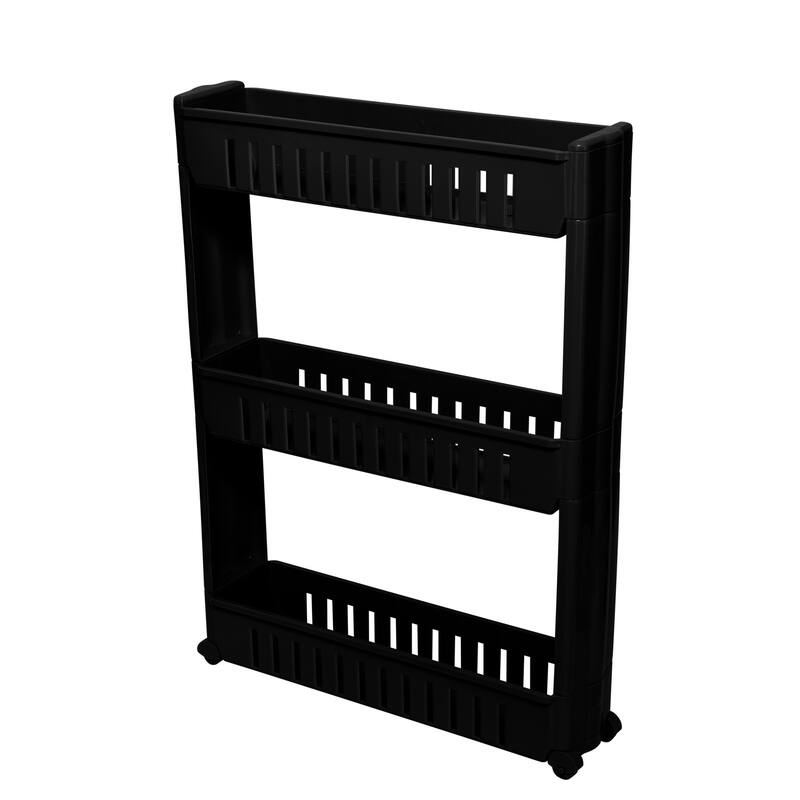 Simplify 3 Tier Slim Slide Out Storage Cart - Black