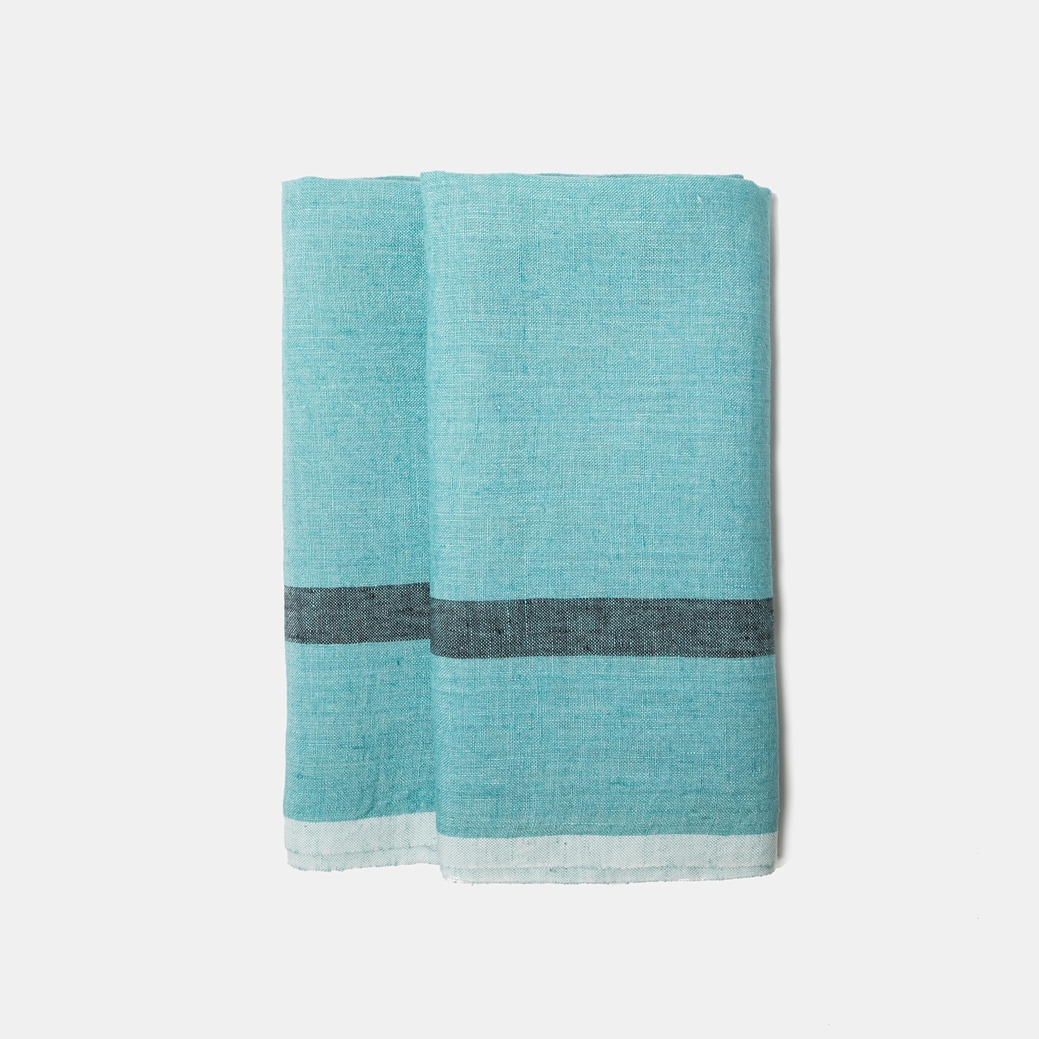 Caravan Laundered Linen Towels - Set of 2 - Pink/Lime - 20" x 30"