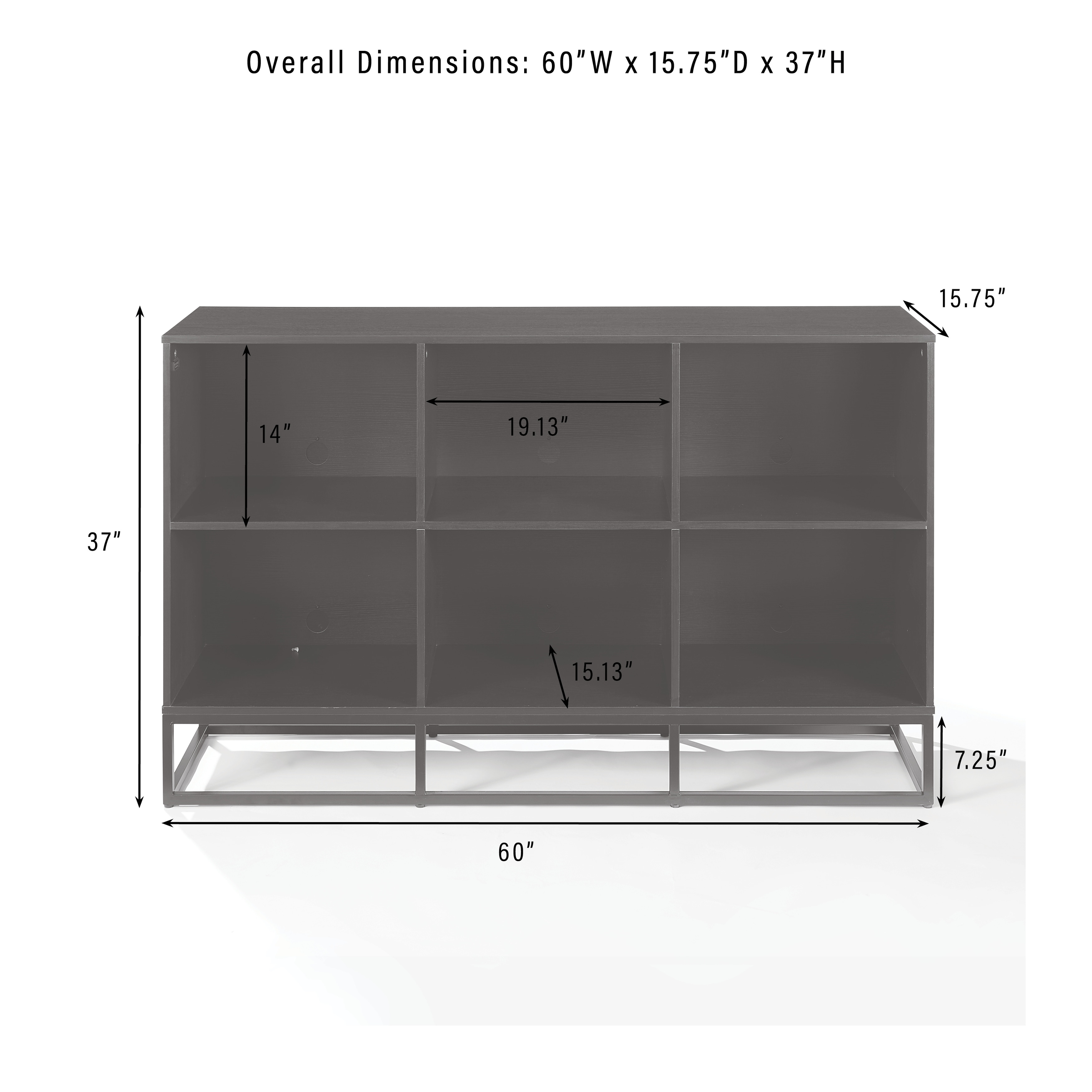 Crosley Enzo 6 Cube Record Player Stand With Vinyl Storage - On