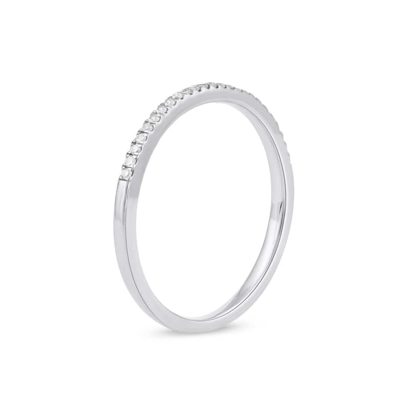 1/10ct TDW Diamond Studded Anniversary Band in 10K White Gold for Women
