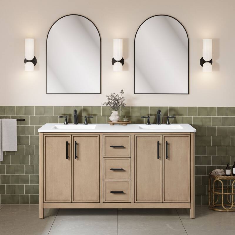 OVE Solas Bathroom Vanity with White Engineered Stone Top