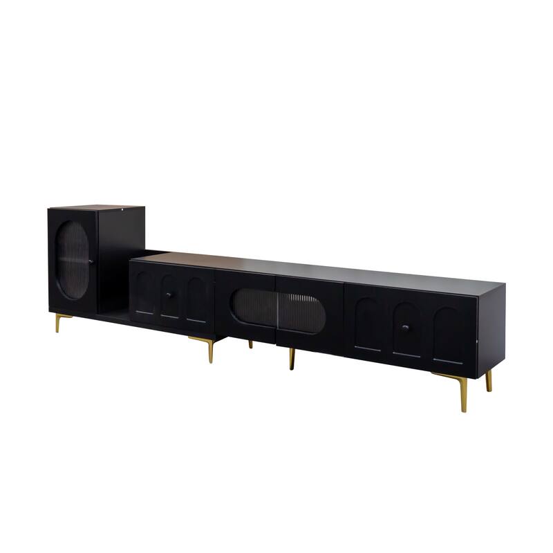 Wood Extendable TV Stand Rectangle Entertainment Center