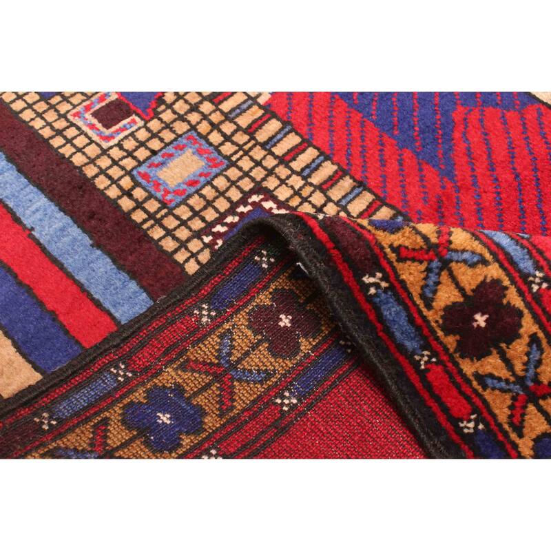 ECARPETGALLERY Hand-knotted Teimani Red Wool Rug - 2'9 x 4'8