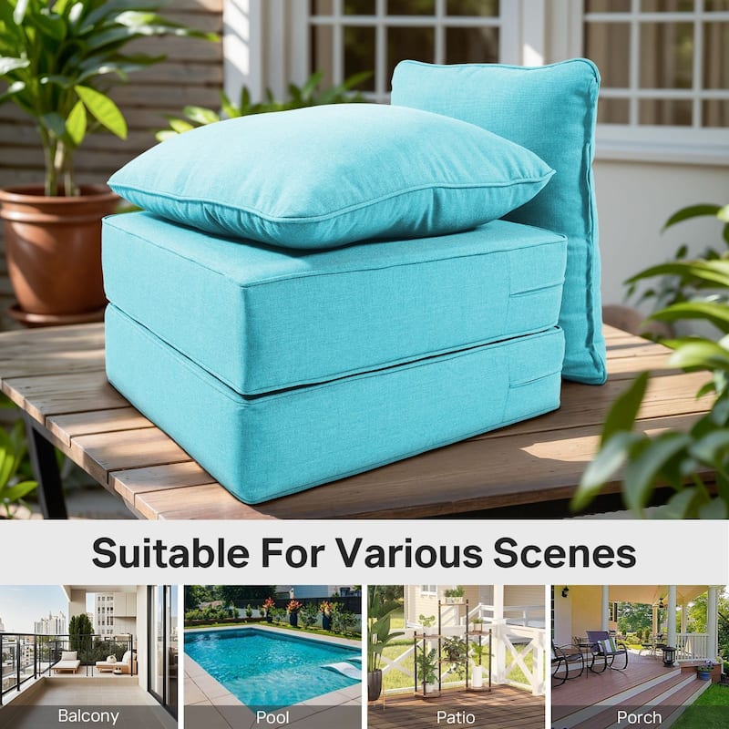 22" W x 24" D x 6" T Water & Fade Resistant Outdoor Lounge Chair Replacement Cushion Set