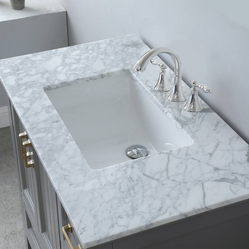 Altair Isla Single Bathroom Vanity Set and Aosta White Countertop without Mirror