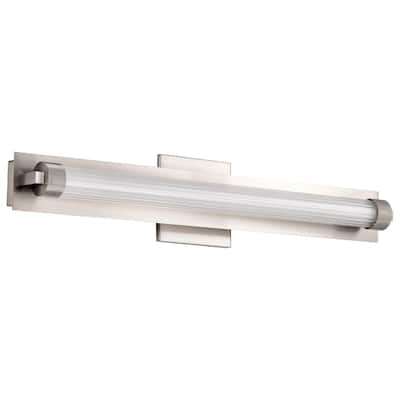 Larissa 24 Inch LED Vanity 3000K CCT Brushed Nickel Finish Opaque Glass - Brushed Nickel