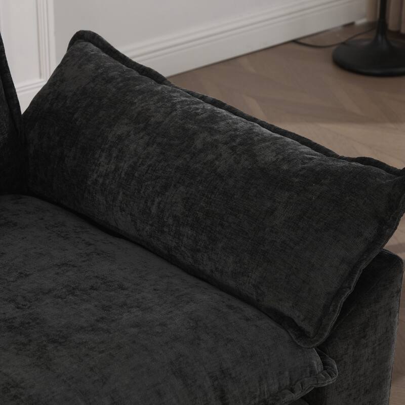 Modern Sectional Couch, for Living Room Bedroom and Apartment, Comfy Double Layer Upholstered Seat Cushion