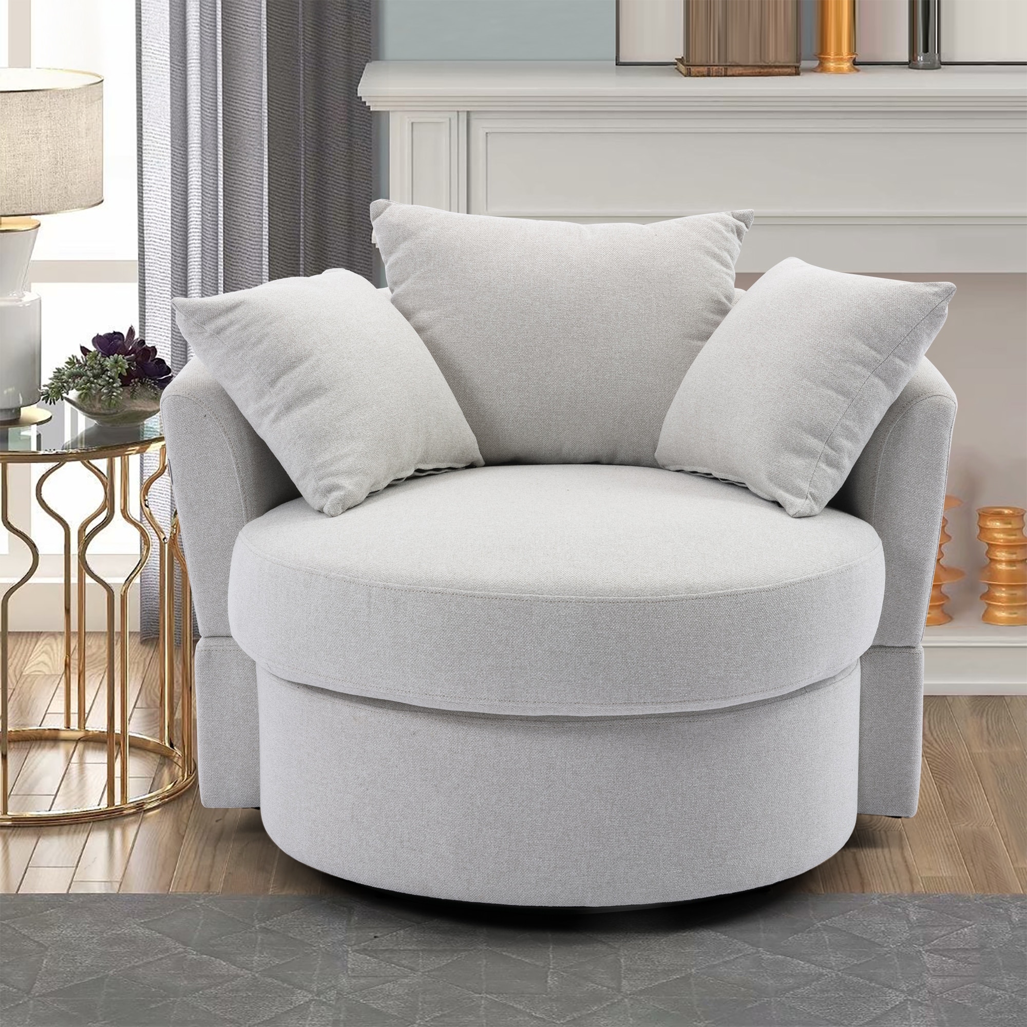 Oversized round swivel chair slipcover cheap