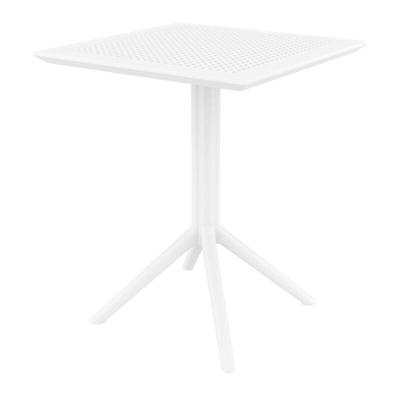 29.5" White Folding Square Outdoor Patio Dining Table