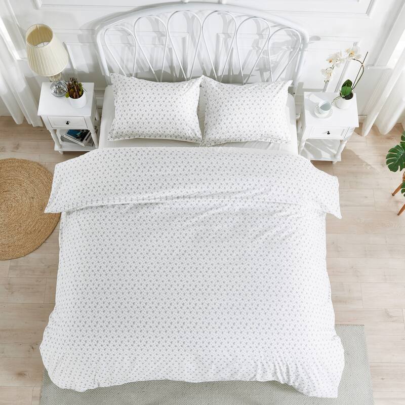 Bedford Percale Cotton La Fleur Purple Duvet Set