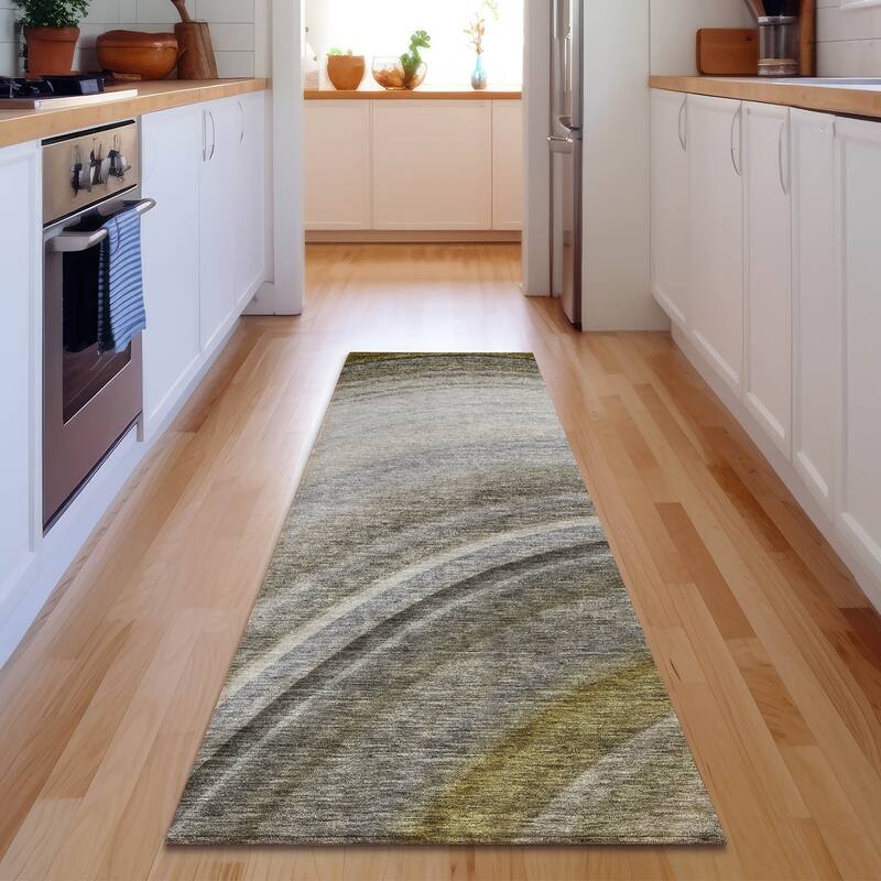 Premium Washable Super Soft Contemporary Arches Mayfield Rug - Taupe - 2' 3" x 7' 6" - Runner