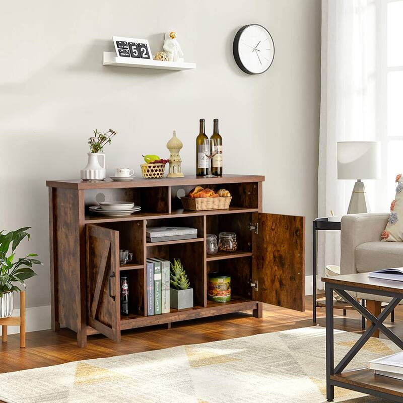 Buffet Sideboard Kitchen Storage Cabinet w Wine Rack 2 Door Cabinets