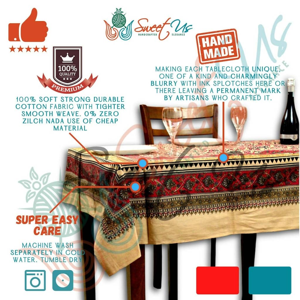 Cotton Blessed Floral Tablecloth Rectangle