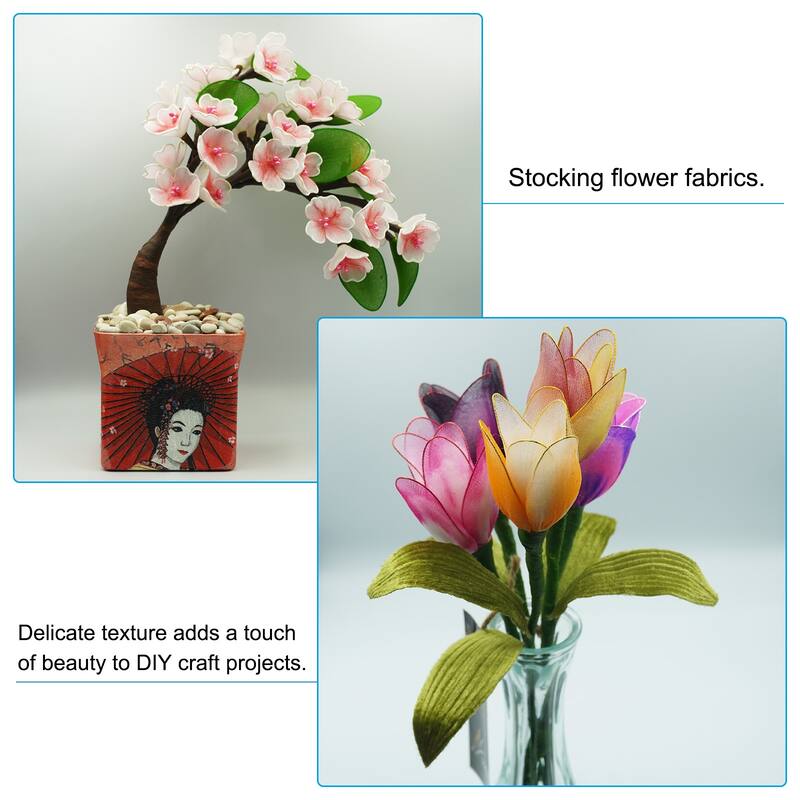 15Pcs Stocking Flower Fabric 65cm/26" for DIY Mesh Flowers Making
