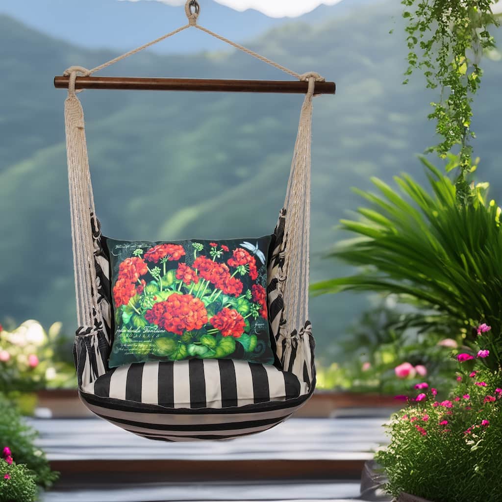 Magnolia Casual Swing Set 4 piece - True Black Stripe w/ Geranium on Black