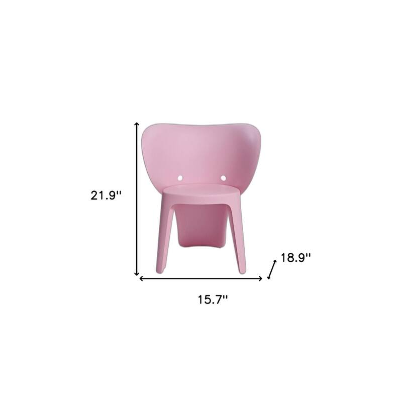 HomeRoots Set Of Four Pink Heavy Duty Plastic Juvenile Chairs - 15.70 in. x 21.90 in. x 18.90 in.