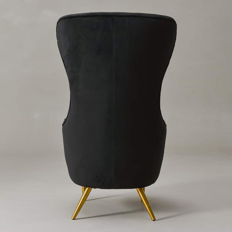 KINWELL Upholstered Tufted Velvet High Wingback Accent Chair