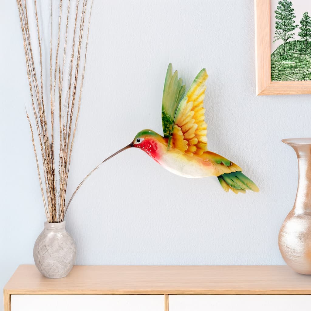 Handmade Hummingbird Yellow and Green Garden Decoration (Philippines)