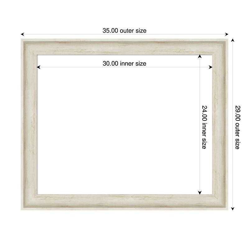 Amanti Art Regal Birch Cream Framed Dry Erase Magnetic Board - 35 x 29 in
