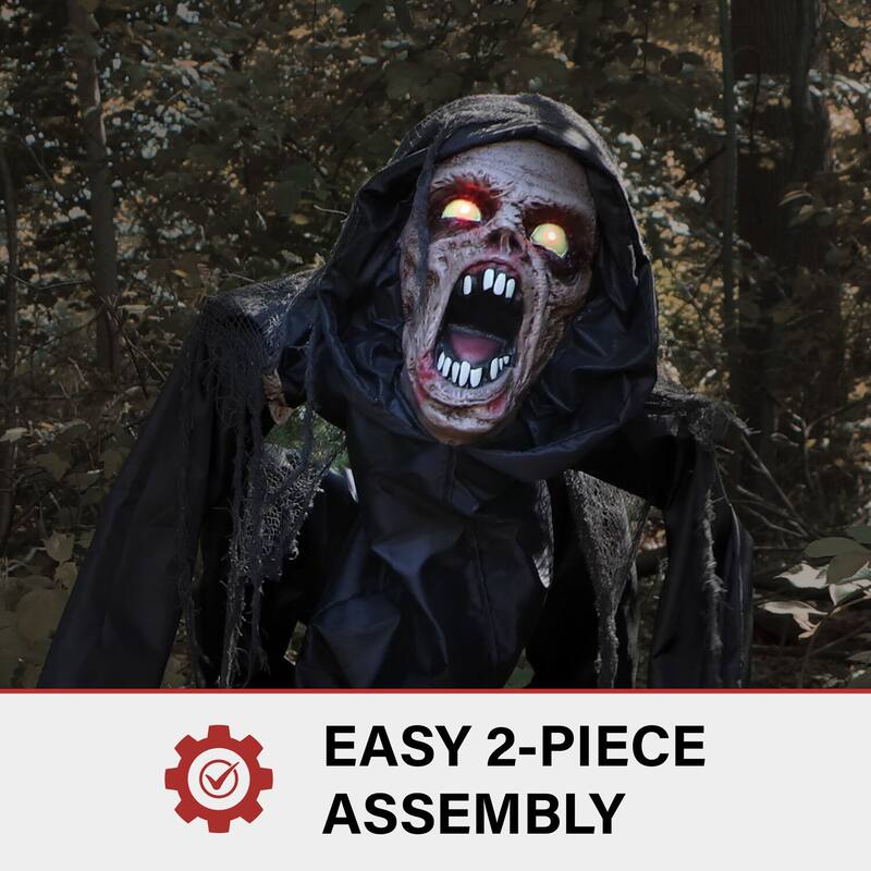 Haunted Hill Farm 3.7-ft. Animatronic Zombie Halloween Decoration