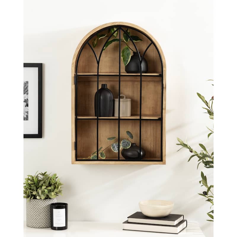Kate and Laurel Megara Arched Wall Mounted Cabinet - 16x5x24