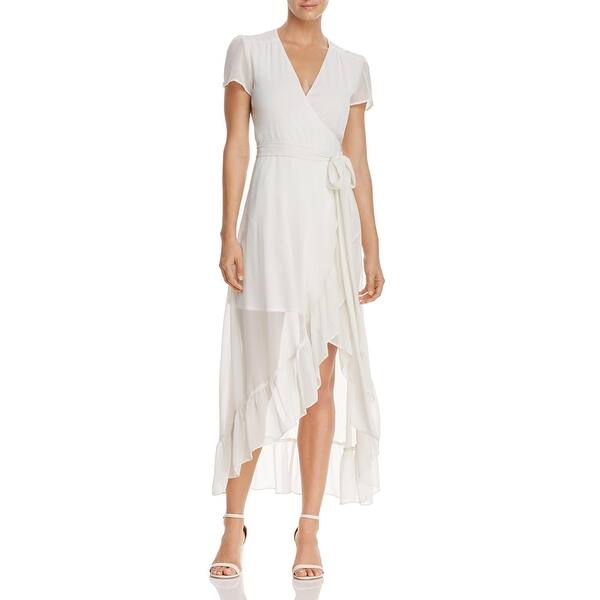 Shop Wayf Womens Meryl Wrap Dress Chiffon Short Sleeves