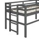 preview thumbnail 10 of 9, Antique Gray Twin Size Solid Pine Wood Loft Bed with Full-Length Guardrails