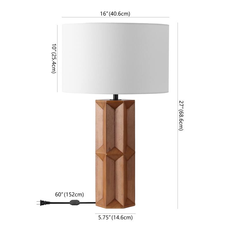 SAFAVIEH Couture Ferdinand Wood Table Lamp - 16"W x 16"D x 29"H
