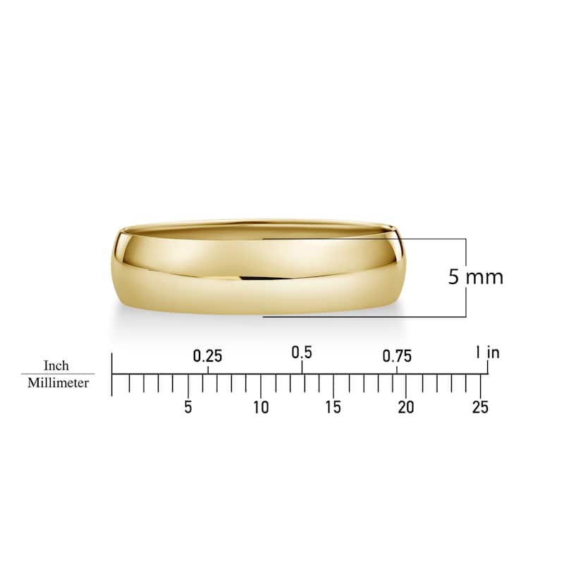 Clover Yellow Gold High-Polish Classic Wedding Band 4-6mm