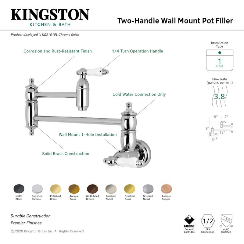Restoration Wall Mounted Pot Filler Faucet