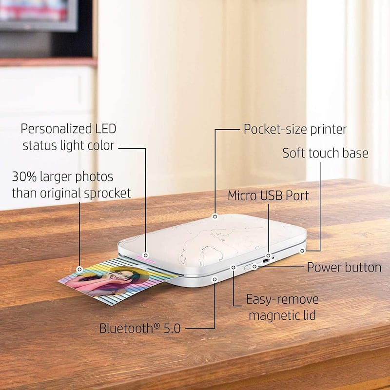 HP Sprocket Portable Instant Photo Printer, Prints From iOS or Android Devices