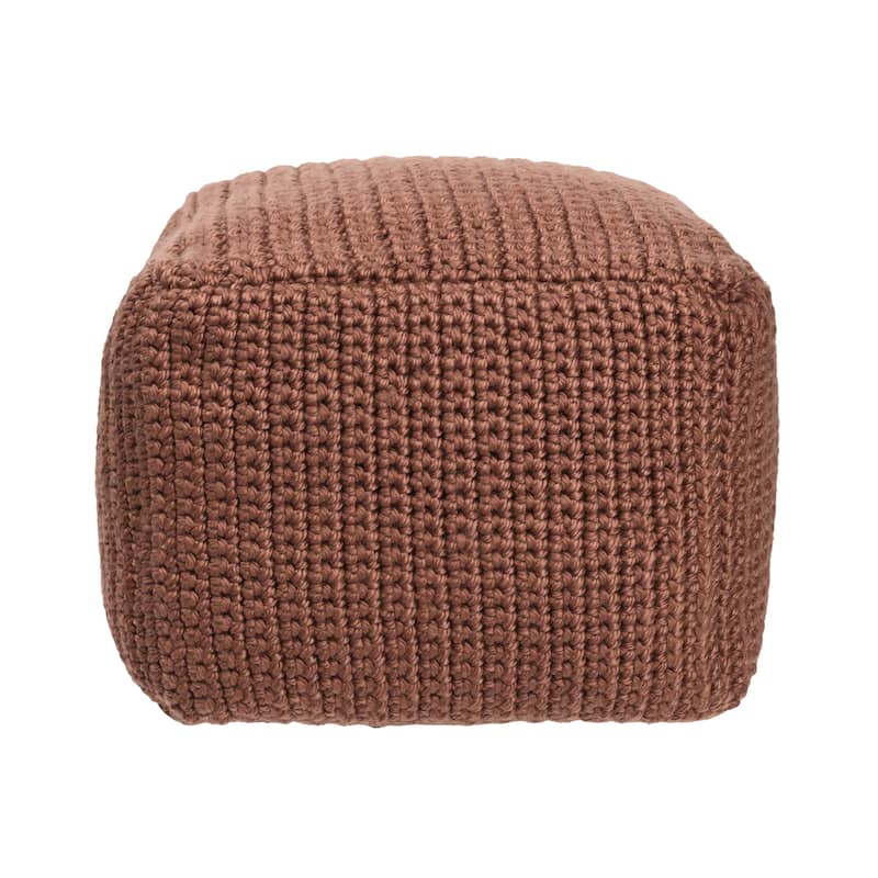 Villa by Classic Home Prism 18" Handwoven Square Pouf