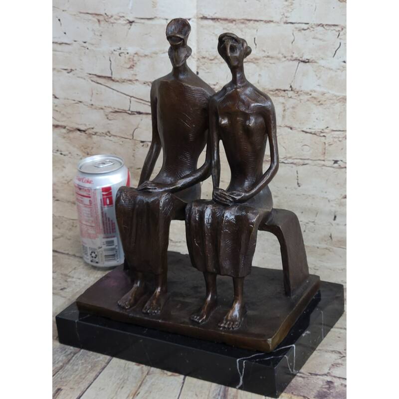 King And Queen By Henry Moore Abstract Surreal Man Woman On Bench Statue Sculpture 12 Inches X 9 Inches