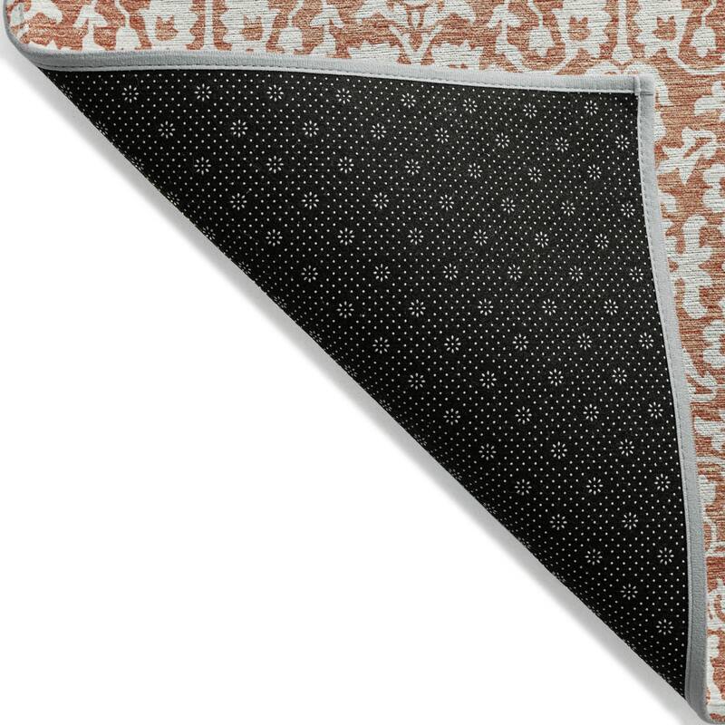 HomeRoots Damask Traditional Rectangle Outdoor Rug