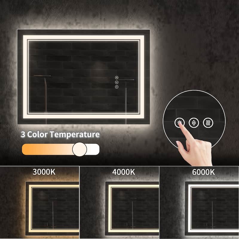 ExBrite LED Bathroom Mirror with Endless Dimming and Anti-Fog