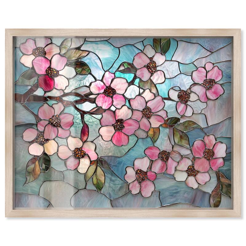 Shimmering Spring Blossoms II Shadowbox by Art Remedy - Natural - 45" x 36"