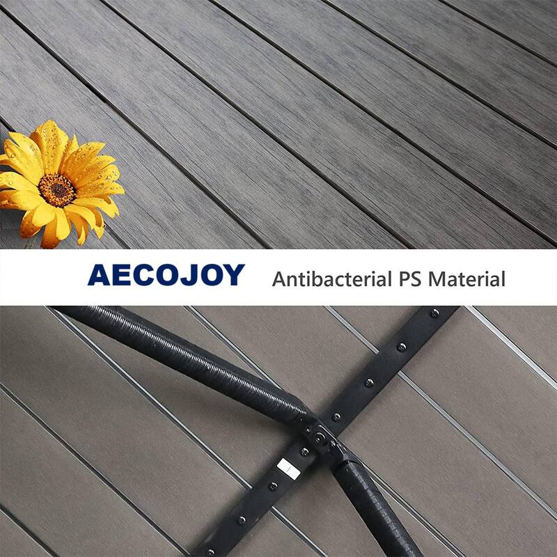 AECOJOY Outdoor Rectangle Wicker Dining Table