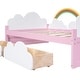 preview thumbnail 9 of 7, Fun Sky-Themed Kids Twin Size Platform Bed with Clouds and Rainbow Decor, Wooden Storage Slat Bed with 2 Drawers
